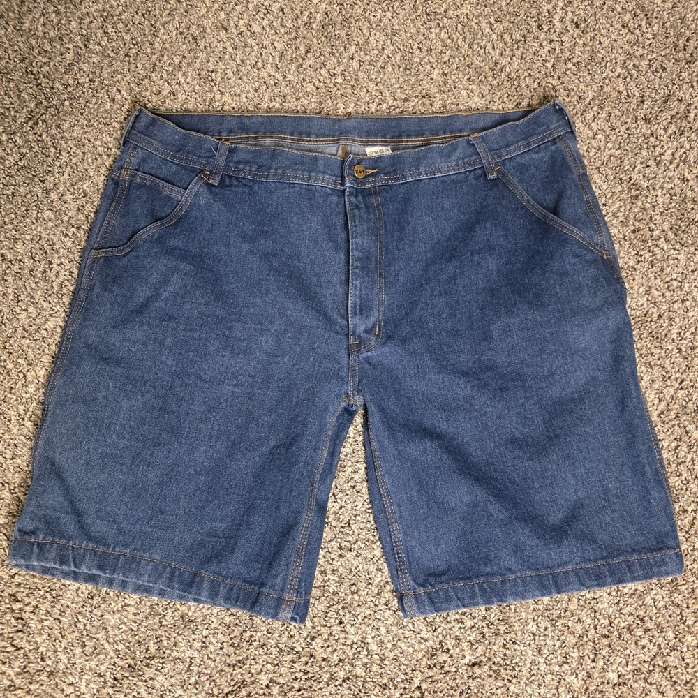 Key Cargo Shorts Mens 44‎ Blue Denim Carpenter Work Utility Pockets Casual